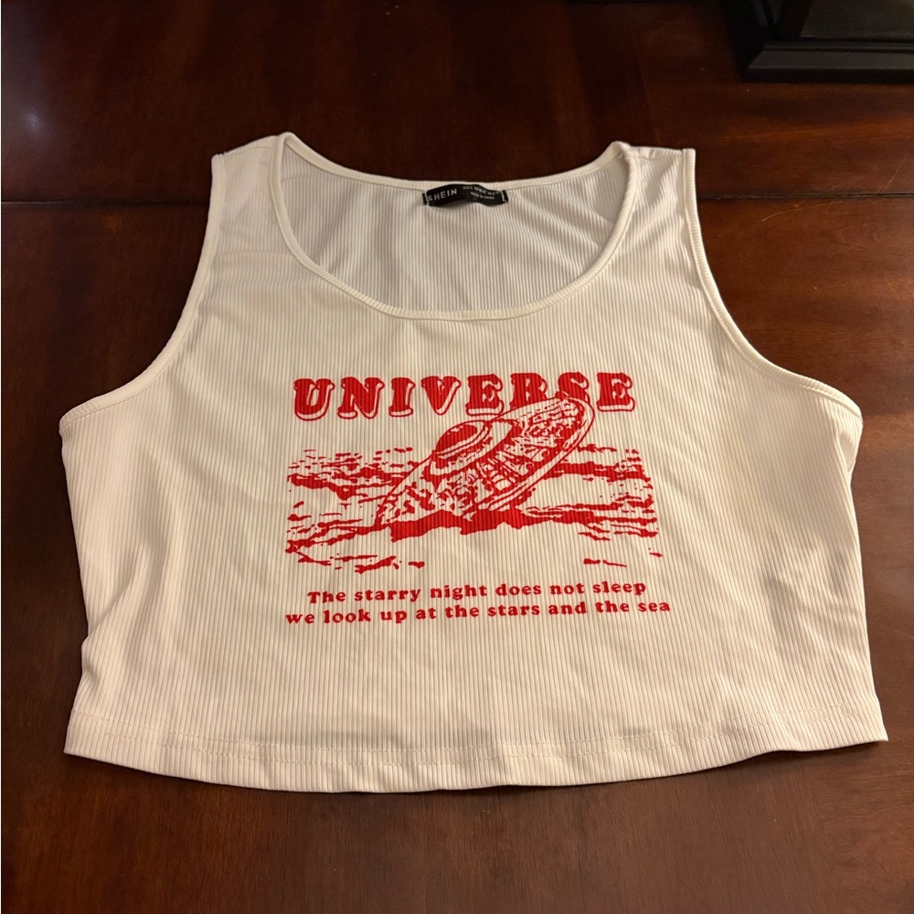 White and Red Women's Crop Top